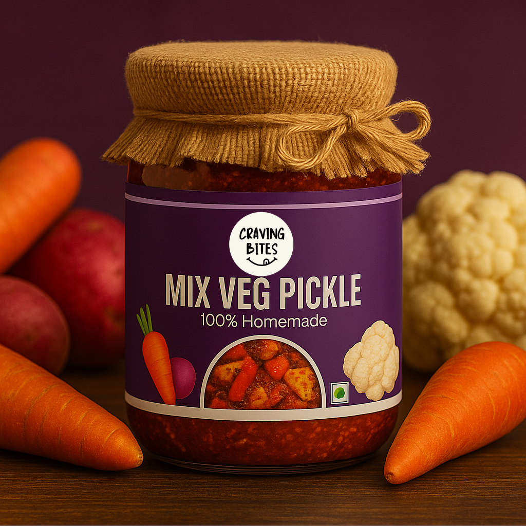 Homemade Mix Veg Pickle - Gobi + Shalgam + Gajar