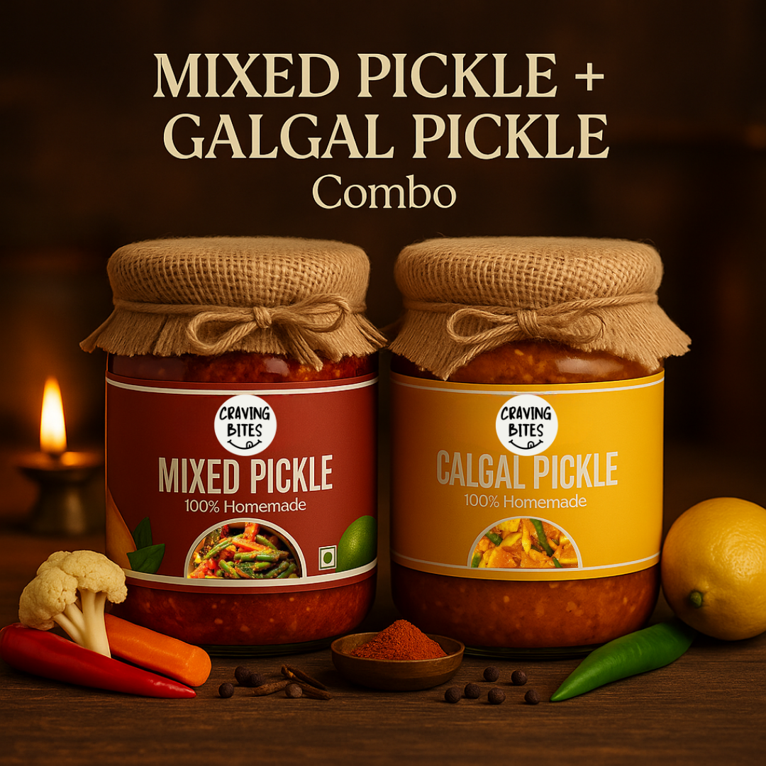 Homemade Mixed Pickle+ Galgal Pickle Combo Pack(500gm Each)